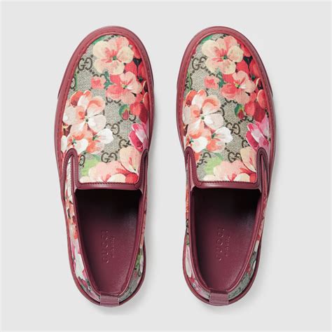 gucci blooms print slip on sneaker|Buy Gucci Gg Supreme Shoes: New Releases & Iconic Styles.